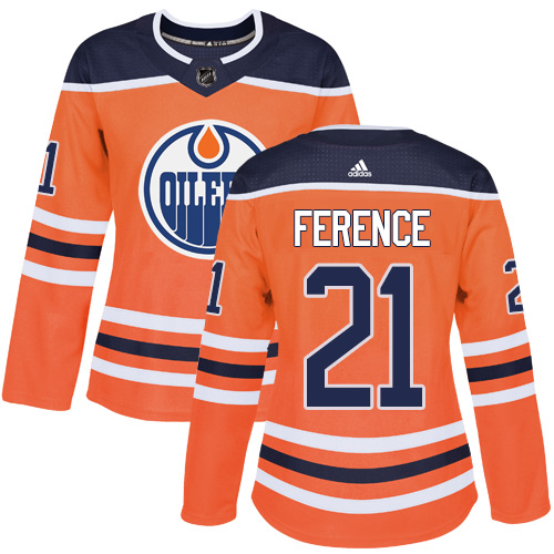 Adidas Edmonton Oilers 21 Andrew Ference Orange Home Authentic Women Stitched NHL Jersey